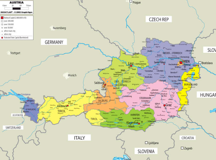 Austria Earth Map